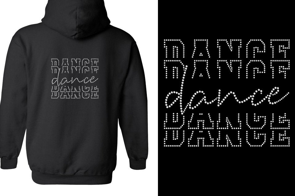 Rhinestones Dance Dance Dance Dance  Unisex Zip Hoodie