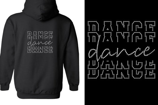 Rhinestones Dance Dance Dance Dance  Unisex Zip Hoodie