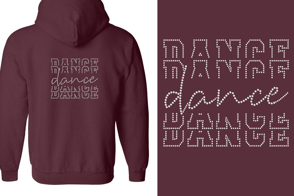 Rhinestones Dance Dance Dance Dance  Unisex Zip Hoodie