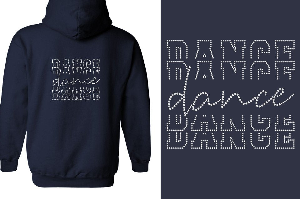 Rhinestones Dance Dance Dance Dance  Unisex Zip Hoodie