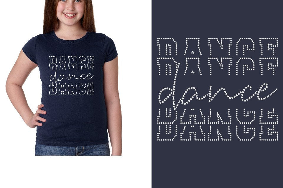 Rhinestones Dance Dance Dance Dance Girls' Princess T-Shirt