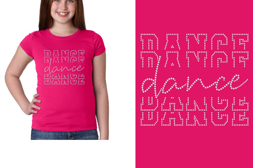 Rhinestones Dance Dance Dance Dance Girls' Princess T-Shirt