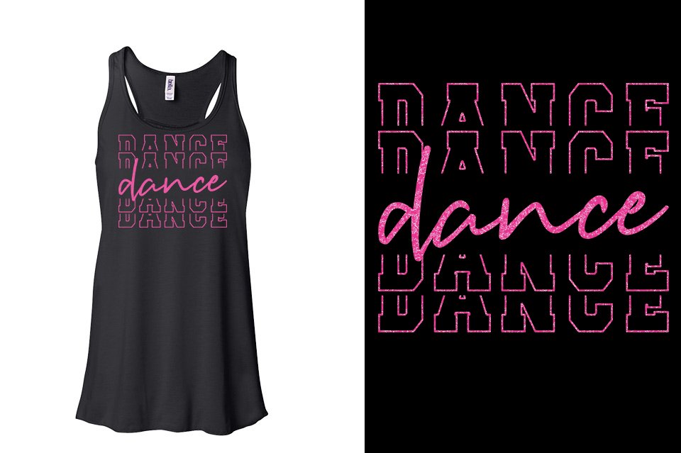 Dance Dance Dance Dance Glitter Youth Flowy Racerback Tank