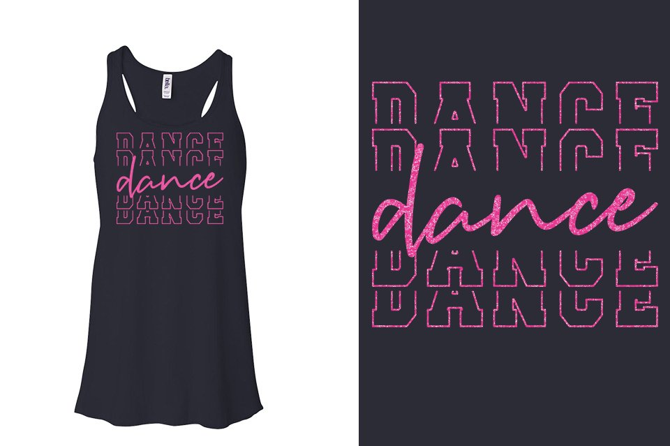 Dance Dance Dance Dance Glitter Youth Flowy Racerback Tank