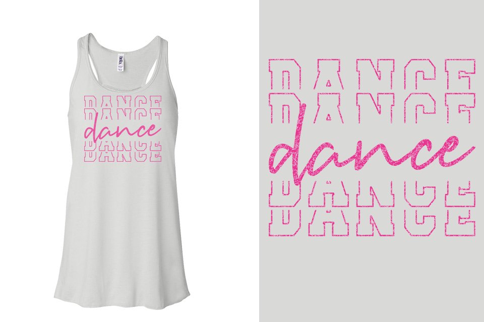 Dance Dance Dance Dance Glitter Youth Flowy Racerback Tank