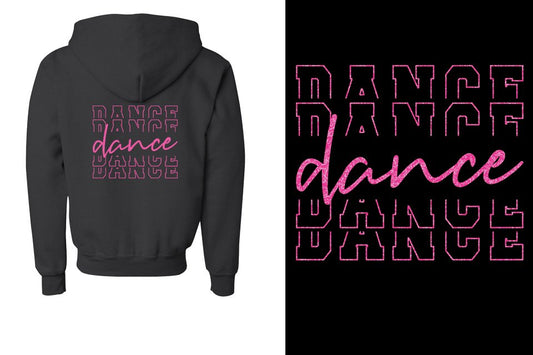 Dance Dance Dance Dance Glitter Youth Unisex Zip Hoodie