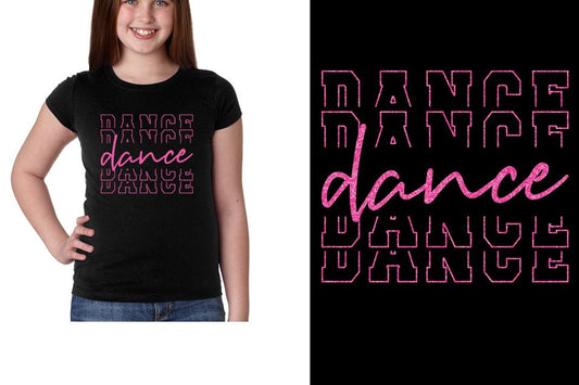 Dance Dance Dance Dance Glitter Girls' Princess T-Shirt
