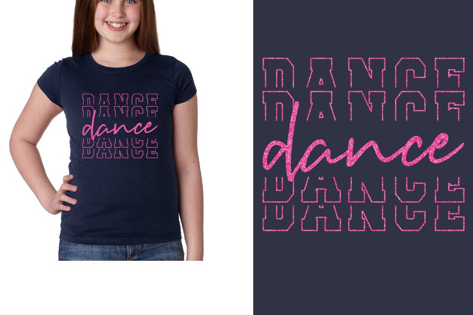 Dance Dance Dance Dance Glitter Girls' Princess T-Shirt