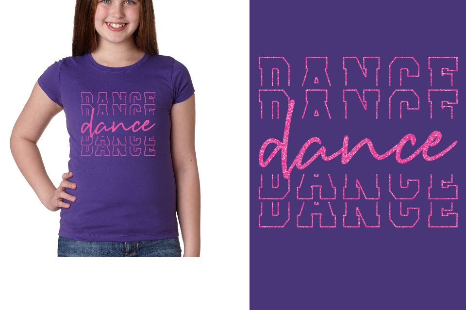 Dance Dance Dance Dance Glitter Girls' Princess T-Shirt