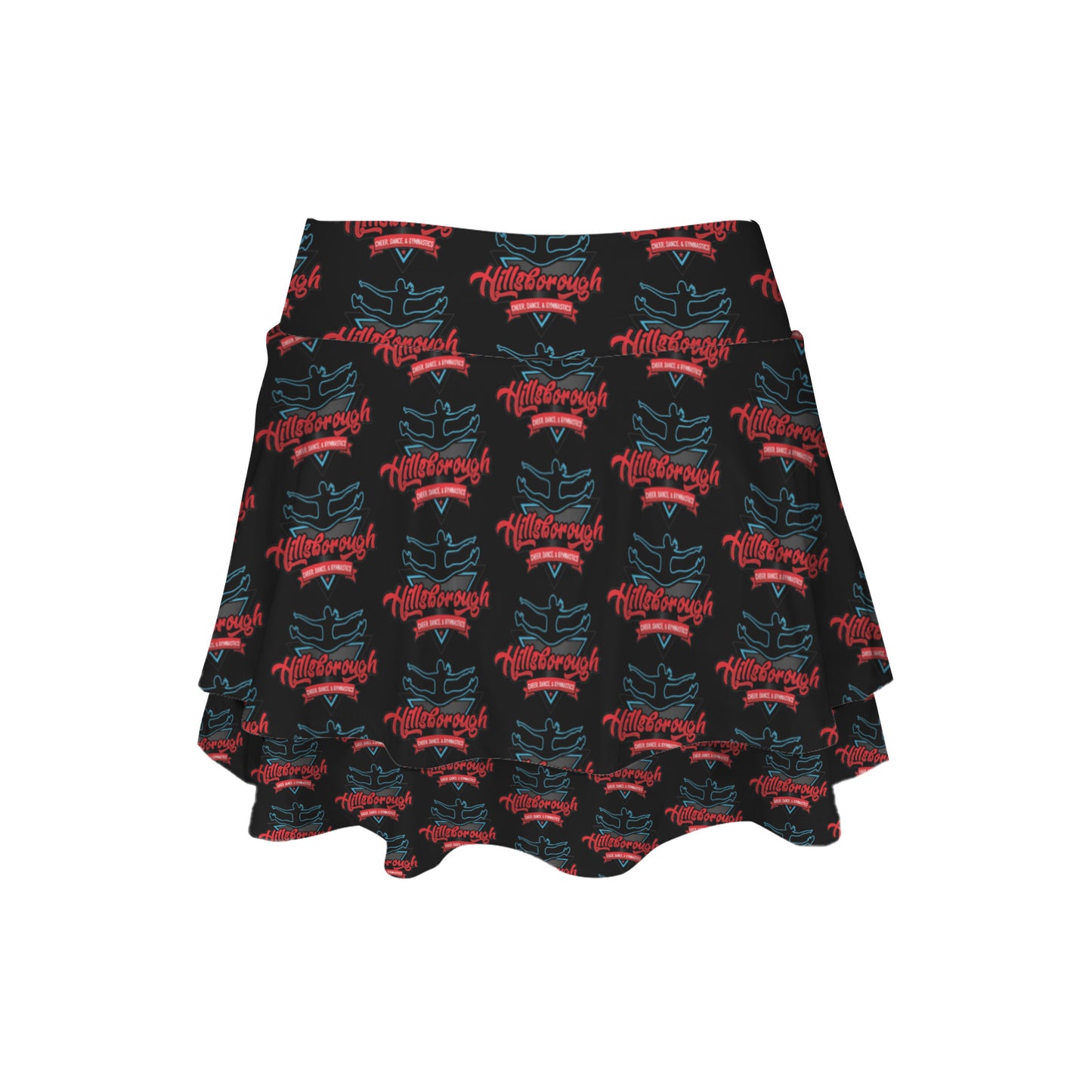 High Waist Layered Ruffle Pockets Sports Skirt